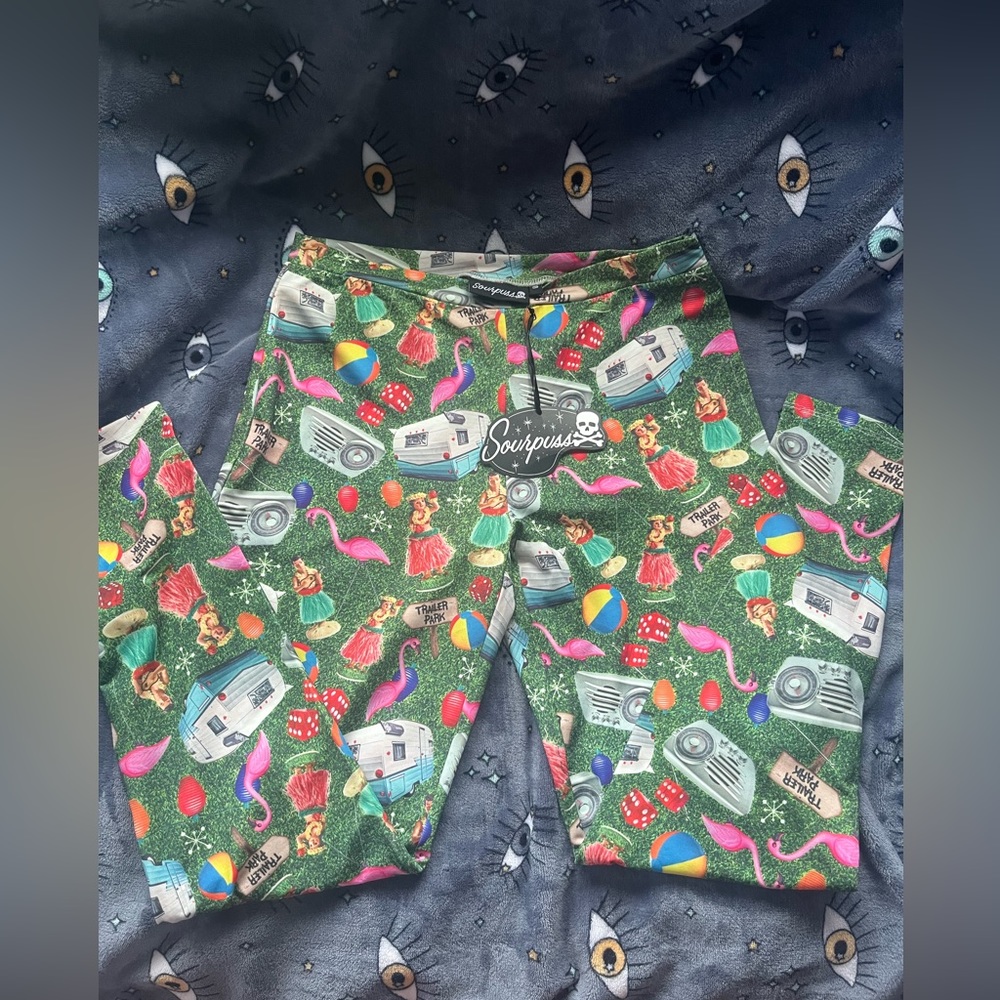 Sourpuss Trailer Park Leggings NEW Small Stretchy